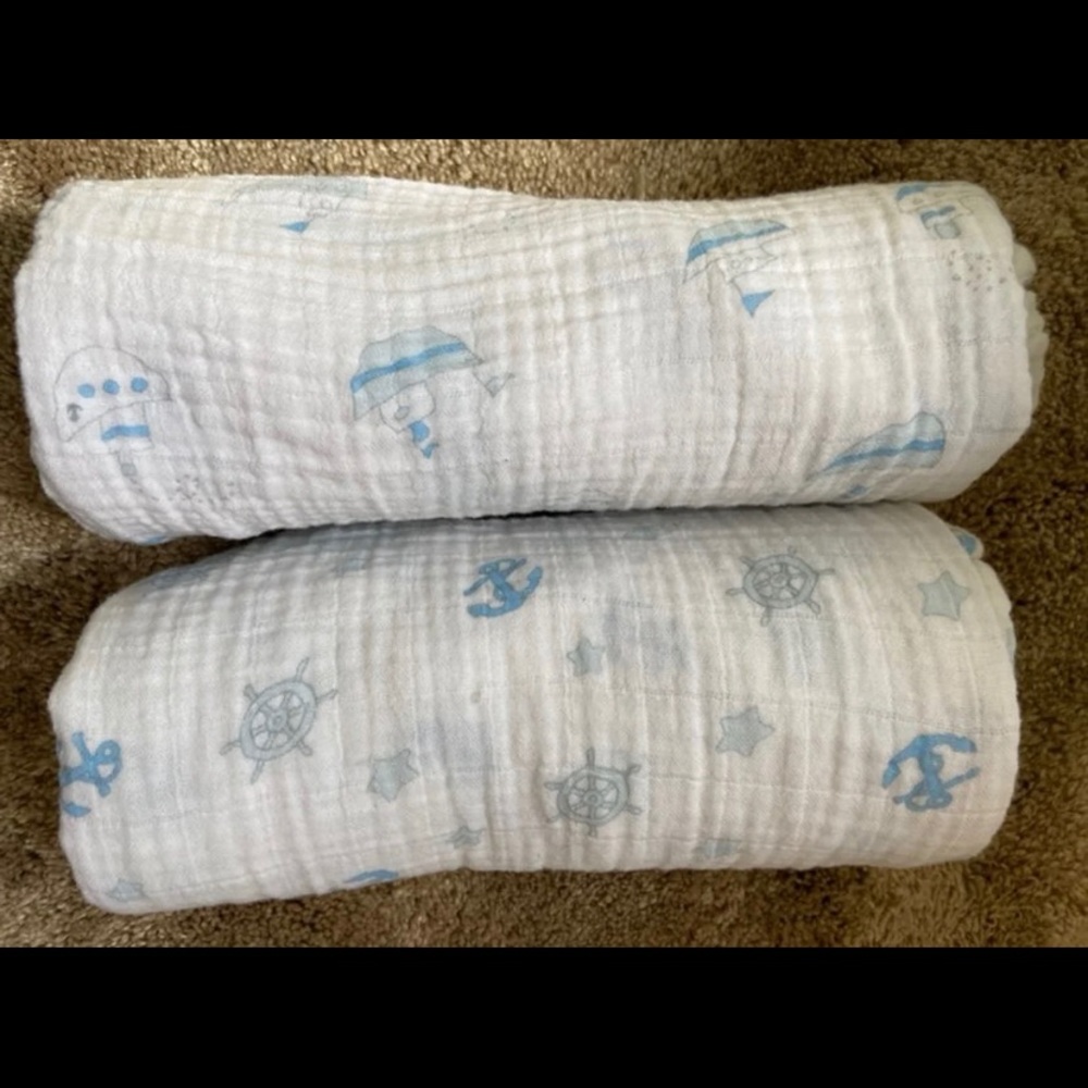 Swaddle Designs set of 2 nautical newborn swaddles